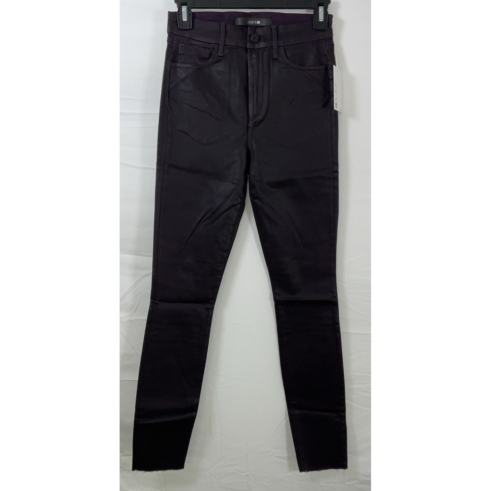 NWT Joe's Jeans The Charlie High Rise Skinny Ankle Faux Leather Pants Purple 25
